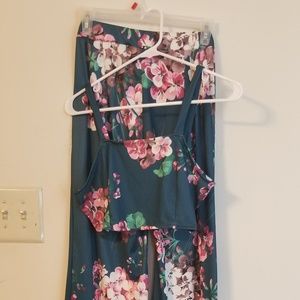 Two piece floral set pants and top